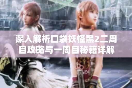 深入解析口袋妖怪黑2二周目攻略与一周目秘籍详解