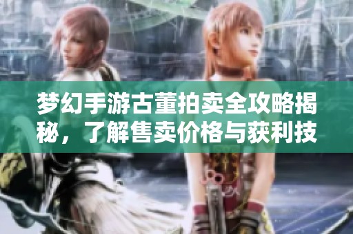 梦幻手游古董拍卖全攻略揭秘，了解售卖价格与获利技巧