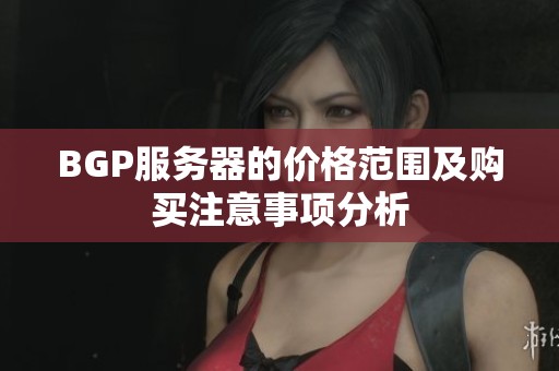 BGP服务器的价格范围及购买注意事项分析