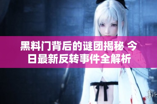 黑料门背后的谜团揭秘 今日最新反转事件全解析