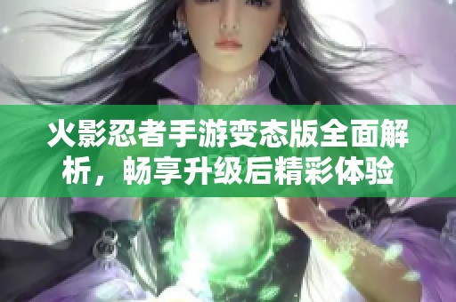 火影忍者手游变态版全面解析，畅享升级后精彩体验