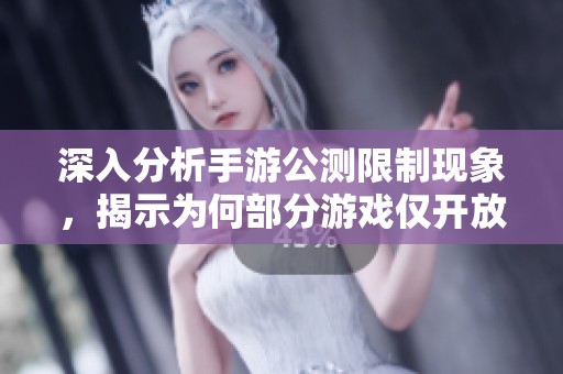 深入分析手游公测限制现象，揭示为何部分游戏仅开放公测体验