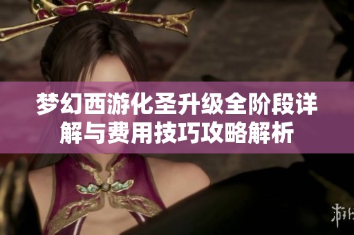 梦幻西游化圣升级全阶段详解与费用技巧攻略解析