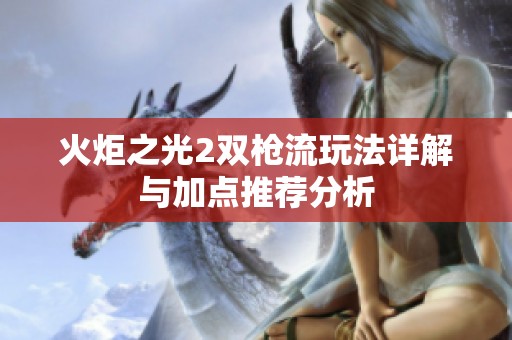 火炬之光2双枪流玩法详解与加点推荐分析