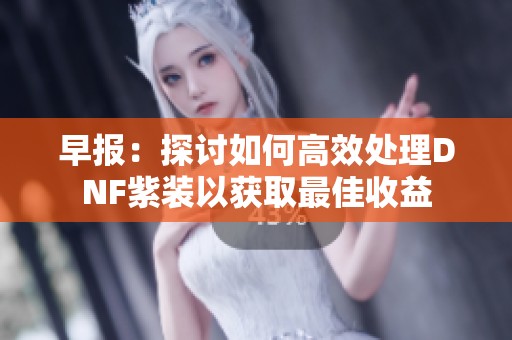 早报：探讨如何高效处理DNF紫装以获取最佳收益