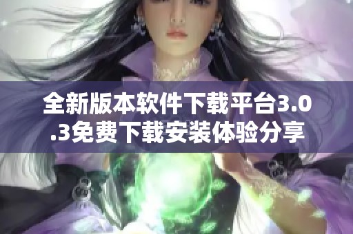 全新版本软件下载平台3.0.3免费下载安装体验分享
