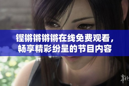 铿锵锵锵锵在线免费观看，畅享精彩纷呈的节目内容