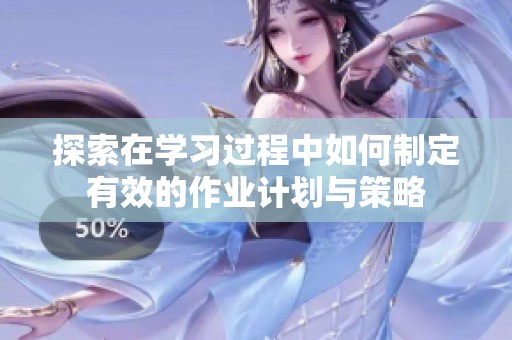 探索在学习过程中如何制定有效的作业计划与策略