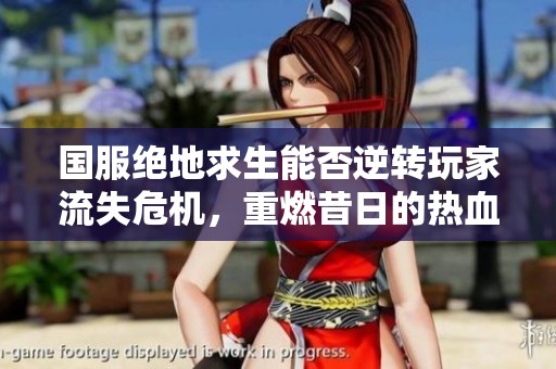 国服绝地求生能否逆转玩家流失危机，重燃昔日的热血与辉煌？
