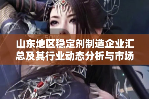 山东地区稳定剂制造企业汇总及其行业动态分析与市场前景探讨