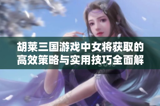 胡莱三国游戏中女将获取的高效策略与实用技巧全面解析与探讨