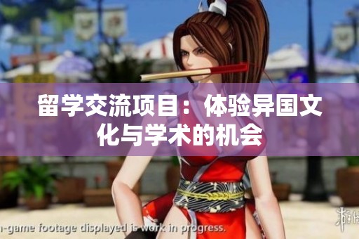留学交流项目：体验异国文化与学术的机会