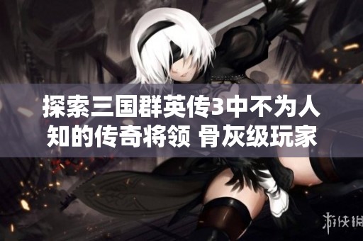探索三国群英传3中不为人知的传奇将领 骨灰级玩家也难得一见的英雄故事
