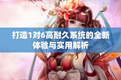 打造1对6高耐久系统的全新体验与实用解析