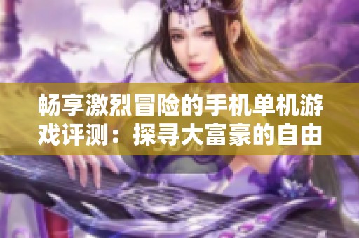 畅享激烈冒险的手机单机游戏评测：探寻大富豪的自由世界与无限乐趣