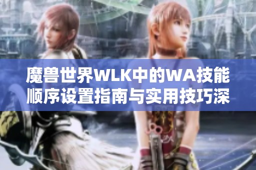 魔兽世界WLK中的WA技能顺序设置指南与实用技巧深入解析