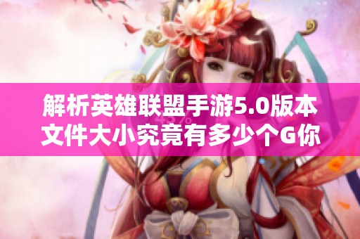 解析英雄联盟手游5.0版本文件大小究竟有多少个G你了解吗