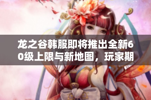 龙之谷韩服即将推出全新60级上限与新地图，玩家期待新冒险的到来