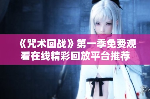 《咒术回战》第一季免费观看在线精彩回放平台推荐
