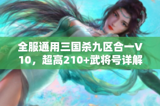全服通用三国杀九区合一V10，超高210+武将号详解与攻略