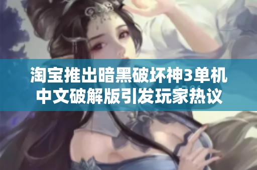 淘宝推出暗黑破坏神3单机中文破解版引发玩家热议