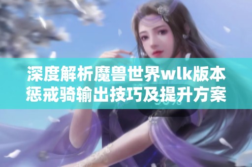 深度解析魔兽世界wlk版本惩戒骑输出技巧及提升方案推荐
