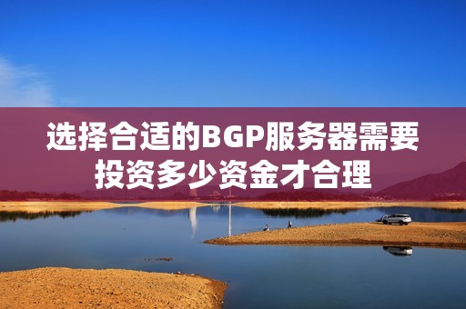 选择合适的BGP服务器需要投资多少资金才合理