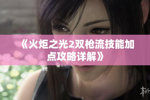 《火炬之光2双枪流技能加点攻略详解》