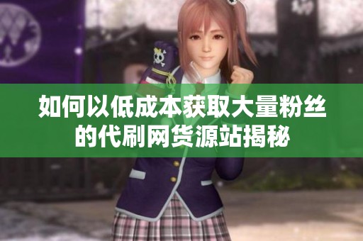 如何以低成本获取大量粉丝的代刷网货源站揭秘