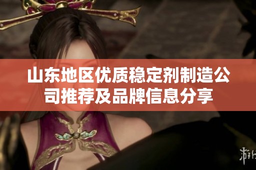 山东地区优质稳定剂制造公司推荐及品牌信息分享
