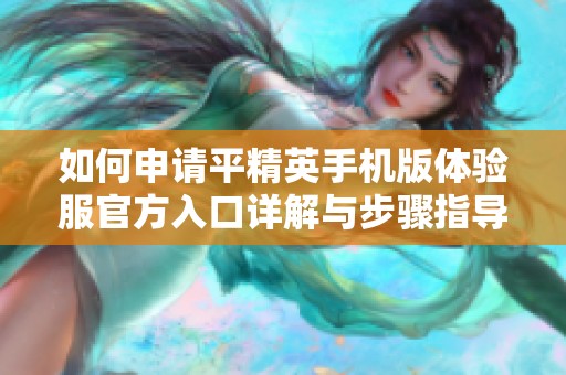 如何申请平精英手机版体验服官方入口详解与步骤指导