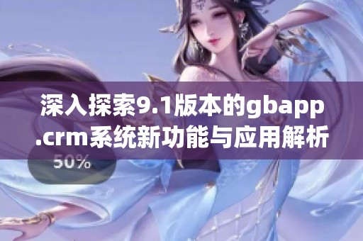 深入探索9.1版本的gbapp.crm系统新功能与应用解析