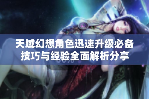 天域幻想角色迅速升级必备技巧与经验全面解析分享