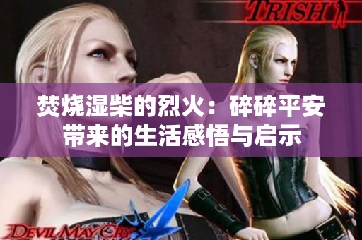 焚烧湿柴的烈火：碎碎平安带来的生活感悟与启示