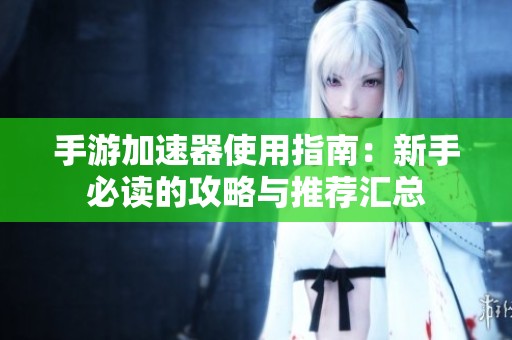 手游加速器使用指南：新手必读的攻略与推荐汇总