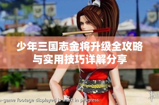 少年三国志金将升级全攻略与实用技巧详解分享