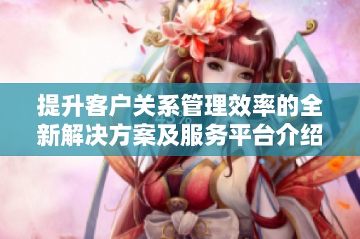 提升客户关系管理效率的全新解决方案及服务平台介绍