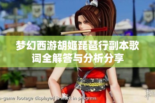 梦幻西游胡姬琵琶行副本歌词全解答与分析分享