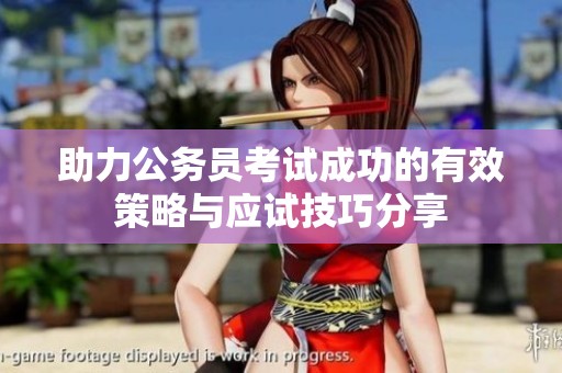 助力公务员考试成功的有效策略与应试技巧分享