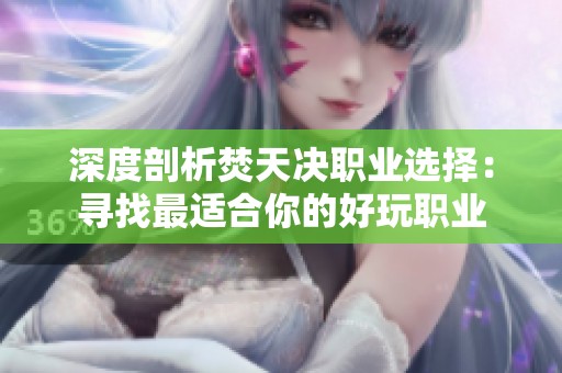 深度剖析焚天决职业选择：寻找最适合你的好玩职业