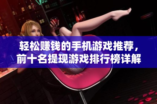 轻松赚钱的手机游戏推荐，前十名提现游戏排行榜详解