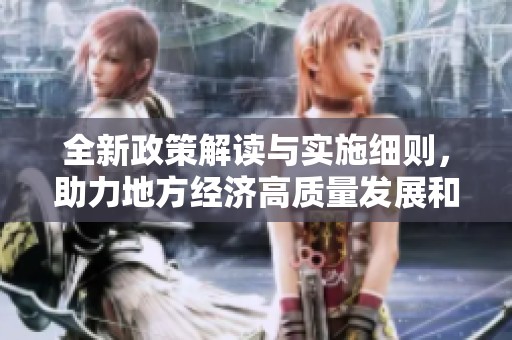 全新政策解读与实施细则，助力地方经济高质量发展和转型升级