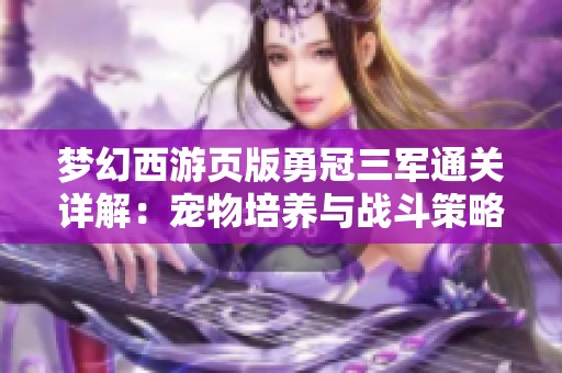 梦幻西游页版勇冠三军通关详解：宠物培养与战斗策略全解析