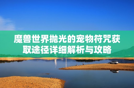 魔兽世界抛光的宠物符咒获取途径详细解析与攻略