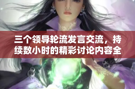三个领导轮流发言交流，持续数小时的精彩讨论内容全纪录