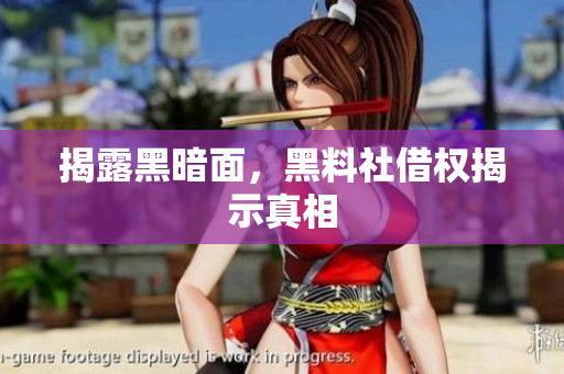 揭露黑暗面，黑料社借权揭示真相