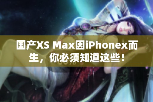 国产XS Max因iPhonex而生，你必须知道这些！