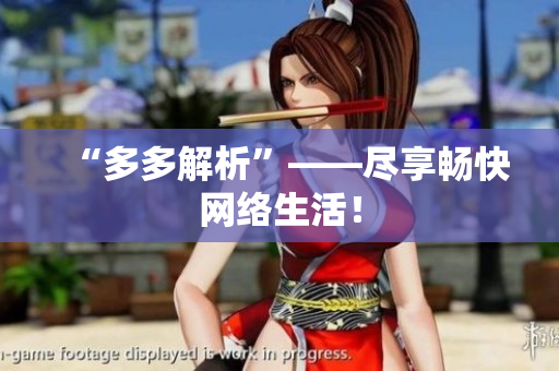 “多多解析”——尽享畅快网络生活！