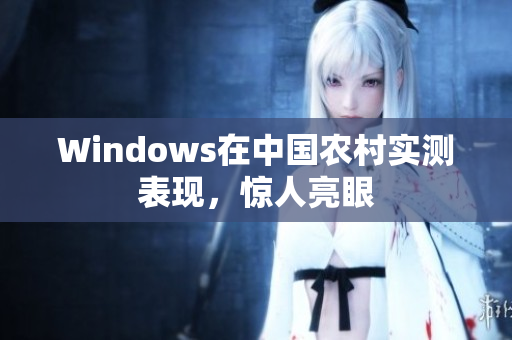 Windows在中国农村实测表现，惊人亮眼